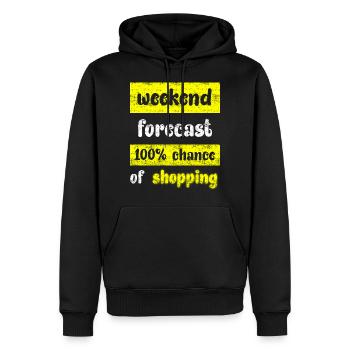 prévisions week-end 100% de chances de faire du shopping - Sweat à capuche Premium bio Homme - noir - Devant - Nico (187cm)