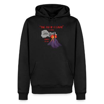 Pompéi Le sol est de la lave Le sol est de la lave - Sweat à capuche Premium bio Homme - noir - Devant - Nico (187cm)