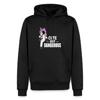 Lustiges Karate Taekwondo Kung Fu Einhorn Geschenk - Männer Premium Bio Hoodie - Schwarz - Vorne - Nico (187cm)