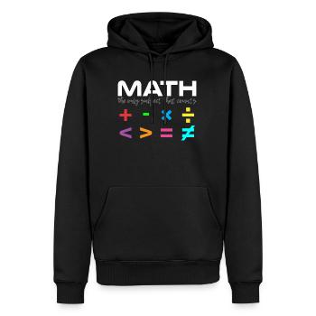 Formules mathématiques mathématiques mathématicien - Sweat à capuche Premium bio Homme - noir - Devant - Nico (187cm)