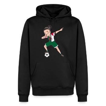Algérie Football féminin Footballeur Fille Football - Sweat à capuche Premium bio Homme - noir - Devant - Nico (187cm)