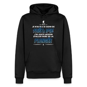 Pas besoin de thérapie juste de la plongée - Sweat à capuche Premium bio Homme - noir - Devant - Nico (187cm)
