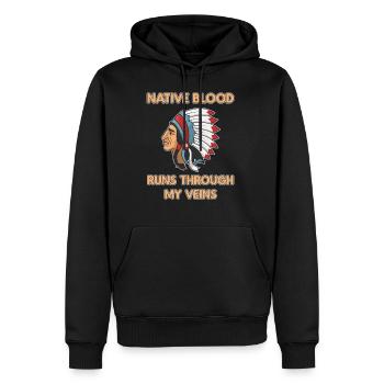 Native Blood Through Veins Indiana Ureinwohner - Männer Premium Bio Hoodie - Schwarz - Vorne - Nico (187cm)