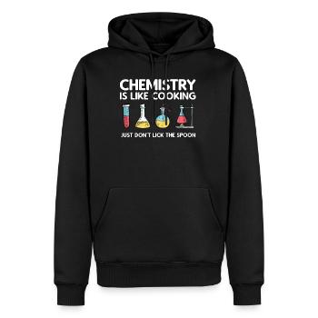 La chimie est comme la cuillère de chimie de cuisine - Sweat à capuche Premium bio Homme - noir - Devant - Nico (187cm)