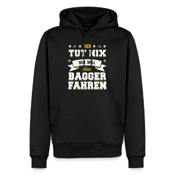 Bagger - Männer Premium Bio Hoodie - Schwarz - Vorne - Nico (187cm)