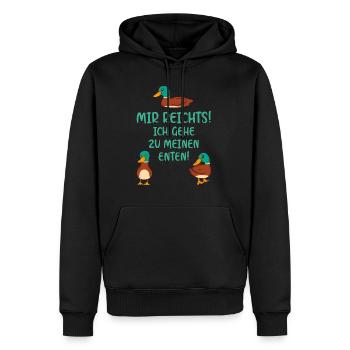 Mir Reichts Ich Geh Zu Meinen Enten - Männer Premium Bio Hoodie - Schwarz - Vorne - Nico (187cm)
