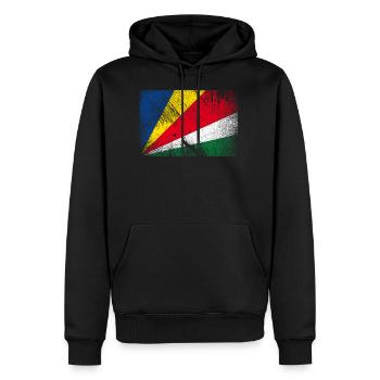 Seychellen Flagge - Vintage Grunge - Männer Premium Bio Hoodie - Schwarz - Vorne - Nico (187cm)