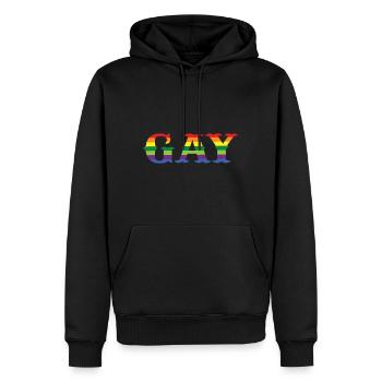 Gay LGBT gay gay design - Men’s Premium Organic Hoodie - black - Front - Nico (187cm)
