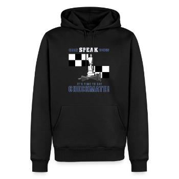 Chess, chess checkmate, chess pawns - Men’s Premium Organic Hoodie - black - Front - Nico (187cm)