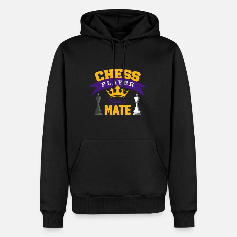 Échecs, jeu d'échecs, jeu d'échecs - Sweat à capuche Premium bio Homme - noir