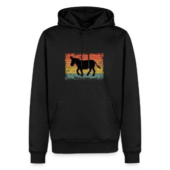 Vintage Esel Maultier Tier Geschenk - Männer Premium Bio Hoodie - Schwarz - Vorne - Nico (187cm)