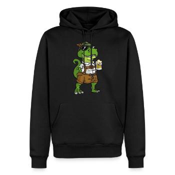 Dinosaurier trinken Bier T-Rex - Männer Premium Bio Hoodie - Schwarz - Vorne - Nico (187cm)