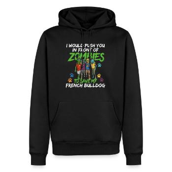 Bouledogue cadeau Halloween Bulldoing français - Sweat à capuche Premium bio Homme - noir - Devant - Nico (187cm)