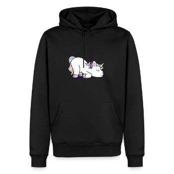 Unicorn tired - Men’s Premium Organic Hoodie - black - Front - Nico (187cm)