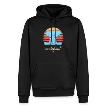 Irrelefant Elefant Wortwitz - Männer Premium Bio Hoodie - Schwarz - Vorne - Nico (187cm)