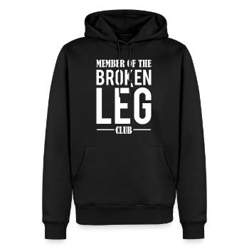 Member Of The Broken Leg Club Knochenbruch - Männer Premium Bio Hoodie - Schwarz - Vorne - Nico (187cm)