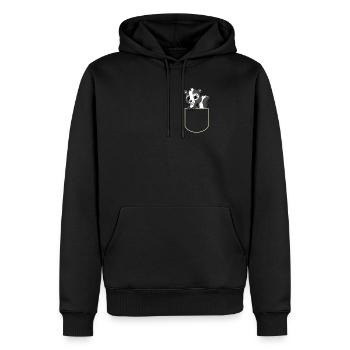 Stinker Animal In Pocket Gift Skunk Pocket T-Shirt - Men’s Premium Organic Hoodie - black - Front - Nico (187cm)
