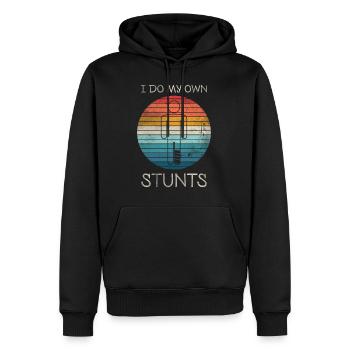 I Do My Own Stunts T-Shirt Beinbruch - Männer Premium Bio Hoodie - Schwarz - Vorne - Nico (187cm)