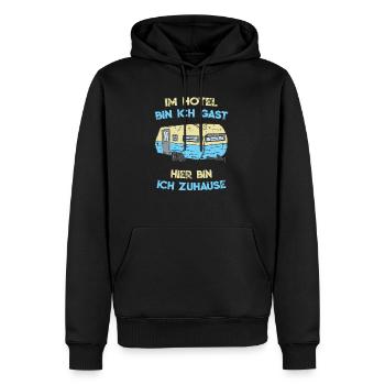 Im Hotel Bin Ich Gast Camping Wohnwagen - Männer Premium Bio Hoodie - Schwarz - Vorne - Nico (187cm)