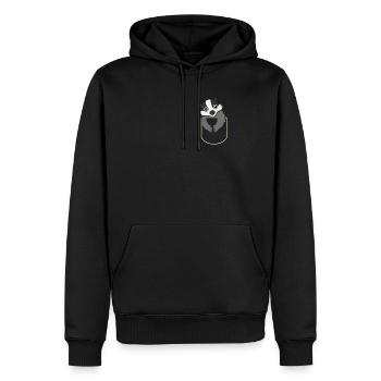 Dachs in Der Brusttasche Mustelidae T-Shirt - Männer Premium Bio Hoodie - Schwarz - Vorne - Nico (187cm)