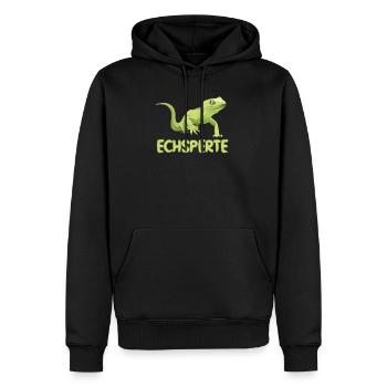Echsperte Echse Experte Gecko Reptil - Männer Premium Bio Hoodie - Schwarz - Vorne - Nico (187cm)