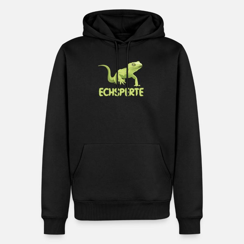 Echsperte Echse Experte Gecko Reptil - Männer Premium Bio Hoodie - Schwarz