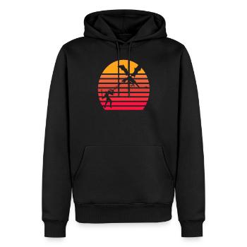 RPG Game Dungeon Drache Kampf Ritter Vintage Retro - Männer Premium Bio Hoodie - Schwarz - Vorne - Nico (187cm)