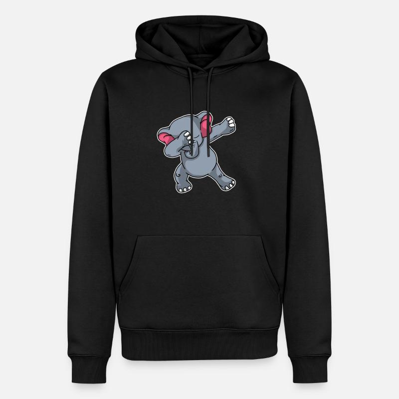 Cadeau d’éléphant de dabbing - Sweat à capuche Premium bio Homme - noir