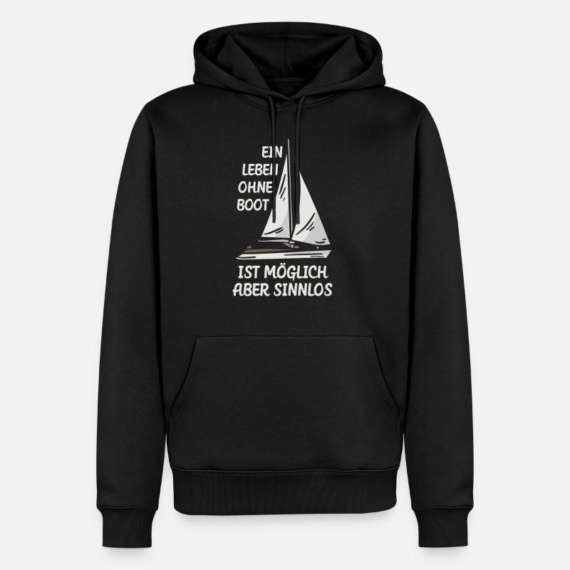 La vie sans bateau - Sweat à capuche Premium bio Homme - noir