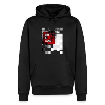 yin yang - Männer Premium Bio Hoodie - Schwarz - Vorne - Nico (187cm)
