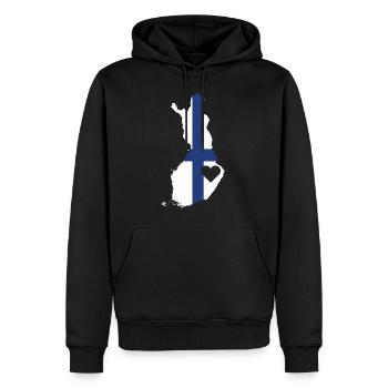 Liebe Finnland Geschenk Finnischer Stolz Herz - Männer Premium Bio Hoodie - Schwarz - Vorne - Nico (187cm)