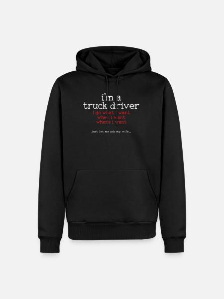 Kierowca ciężarówki Kierowca ciężarówki Kierowca ciężarówki ciężarówka - Herre Premium økologisk hoodie - sort