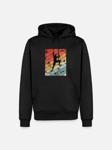 Retro Bouldering Gift - Men’s Premium Organic Hoodie - black