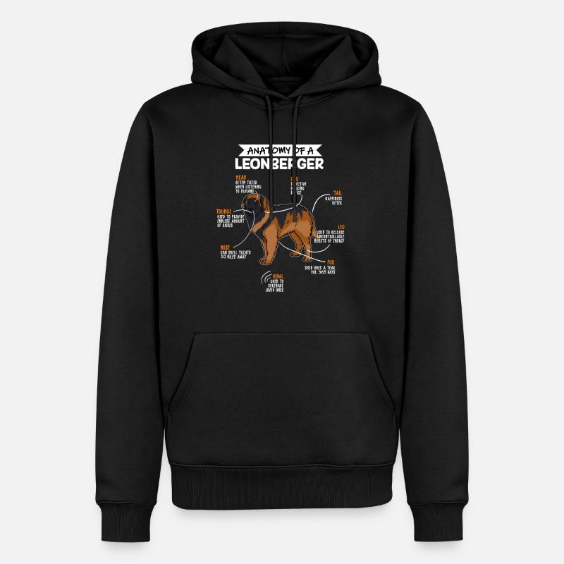 Anatomie du chien de Leonberg propriétaires de chiens - Sweat à capuche Premium bio Homme - noir