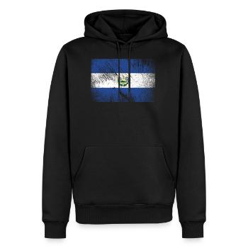 Drapeau du Salvador - Vintage Grunge - Sweat à capuche Premium bio Homme - noir - Devant - Nico (187cm)