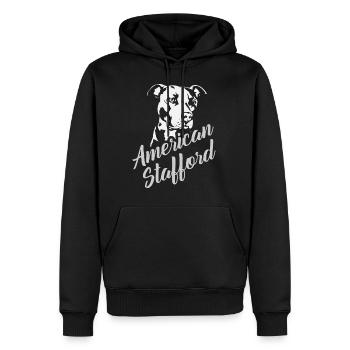American Stafford - Männer Premium Bio Hoodie - Schwarz - Vorne - Nico (187cm)