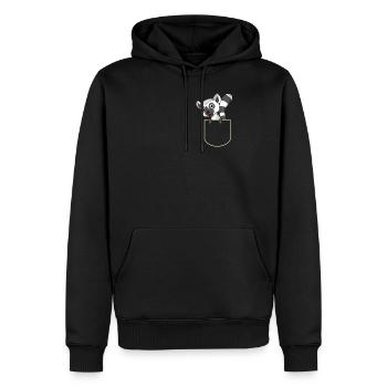 Lemur dans La poche poitrine T-shirt Primas - Sweat à capuche Premium bio Homme - noir - Devant - Nico (187cm)