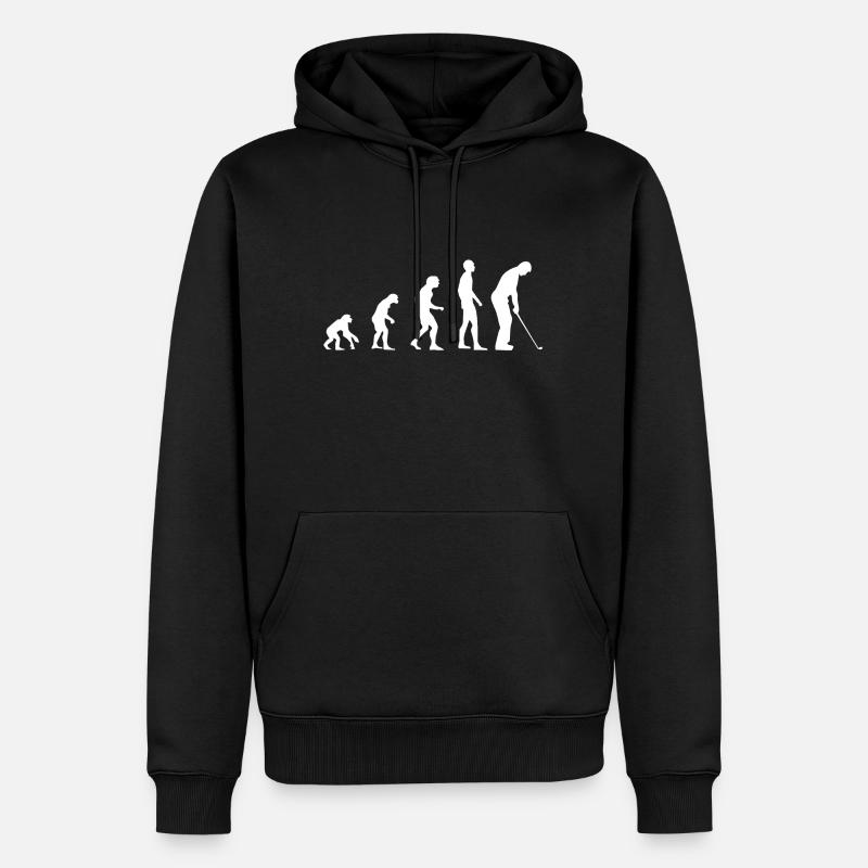 EVOLUTION Golf White - Men’s Premium Organic Hoodie - black