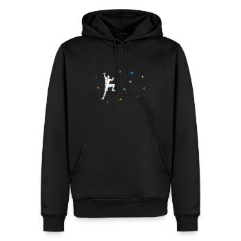 Drôle de cadeau de grimpeur Boulder coloré - Sweat à capuche Premium bio Homme - noir - Devant - Nico (187cm)