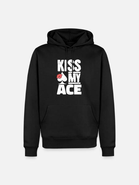 Küss mein Ass - Männer Premium Bio Hoodie - Schwarz