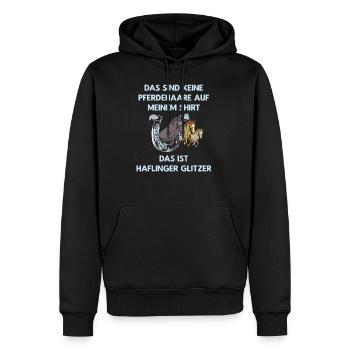 Keine Pferdehaare - Das ist Haflinger Glitzer! - Männer Premium Bio Hoodie - Schwarz - Vorne - Nico (187cm)