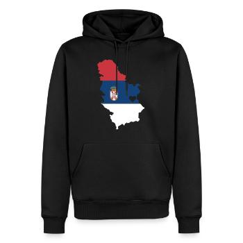 Chère Serbie Cadeau Cœur Serbe - Sweat à capuche Premium bio Homme - noir - Devant - Nico (187cm)