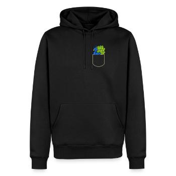 Pfau in Der Brusttasche Pfauen T-Shirt - Männer Premium Bio Hoodie - Schwarz - Vorne - Nico (187cm)
