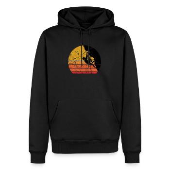 Retro Sonne Klettern Geschenk - Männer Premium Bio Hoodie - Schwarz - Vorne - Nico (187cm)