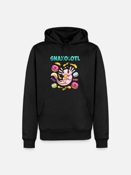 Snaxolotl axolotl - Men’s Premium Organic Hoodie - black