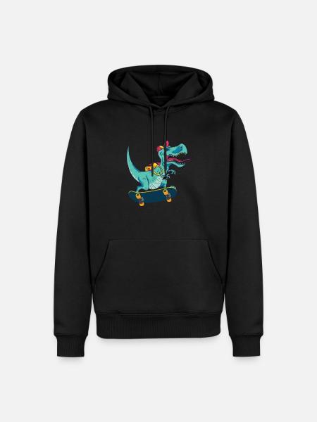 Skateboard dinosaur - Men’s Premium Organic Hoodie - black