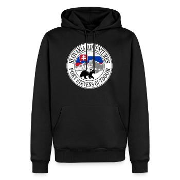 Slovakia - Bear - Flag - Slowakei - Bär - Flagge - Männer Premium Bio Hoodie - Schwarz - Vorne - Nico (187cm)
