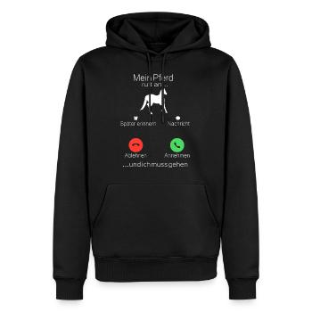 Mein Pferd ruft an Pferde Mädchen Reiterin Pferd T - Männer Premium Bio Hoodie - Schwarz - Vorne - Nico (187cm)