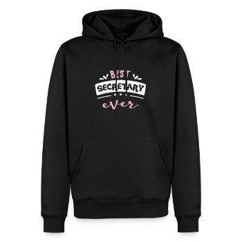 Beste Sekretärin aller Zeiten Geschenkidee - Männer Premium Bio Hoodie - Schwarz - Vorne - Nico (187cm)