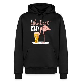 Lustiges es eskaliert eh Flamingo Party Design Par - Männer Premium Bio Hoodie - Schwarz - Vorne - Nico (187cm)